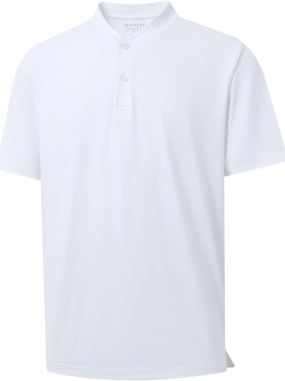 Mens White Dry Fit Henley Shirt Moisture Wicking Casual Performance Tee
